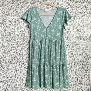 See You Monday Mint Floral Midi Dress